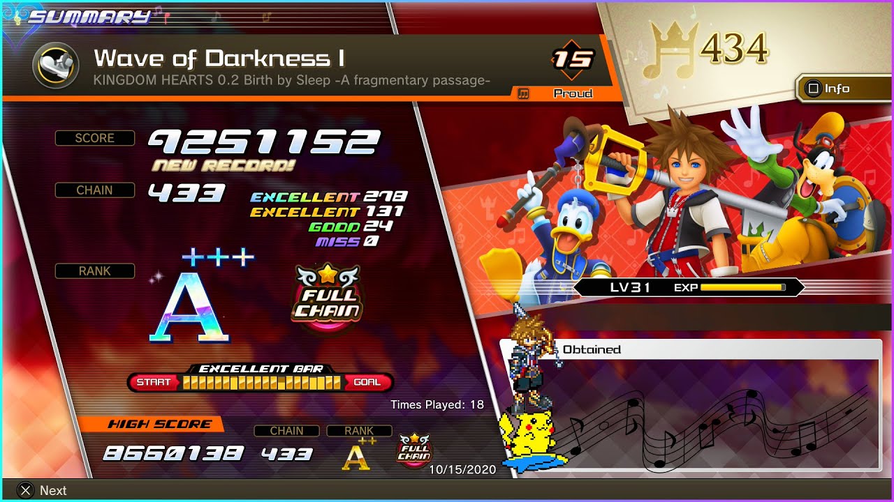 Kingdom Hearts: Melody of Memory - Wave of Darkness (Proud Mode) Full Chain~ A+++
