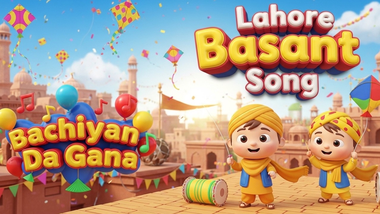 Lahore Basant Song | Punjabi Kids Festival Rhyme | Bachiyan Da Gaana
