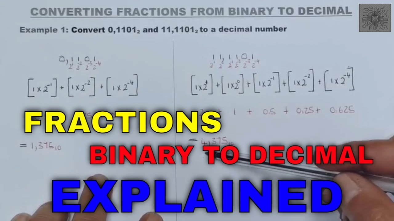 Number systems explained. How to convert a binary fractions to decimal.