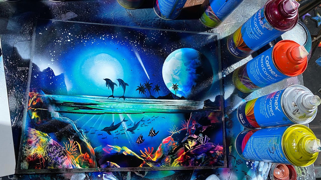 Moonlight spray art