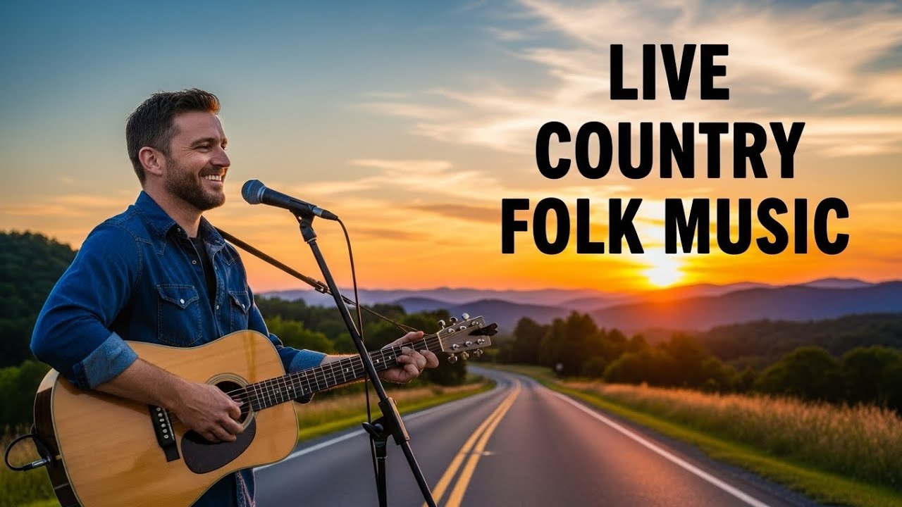 Live Folk Country Music 24/7 with Warm Acoustic Vibes for Work, Study, and Relax