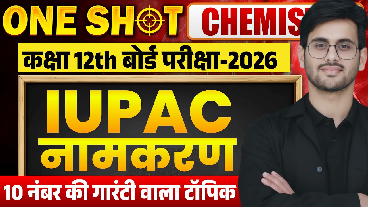 Class 12 Chemistry IUPAC Naming| Board Exam 2026में सबसे ज़्यादा पूछे जाने वाले |Hindi