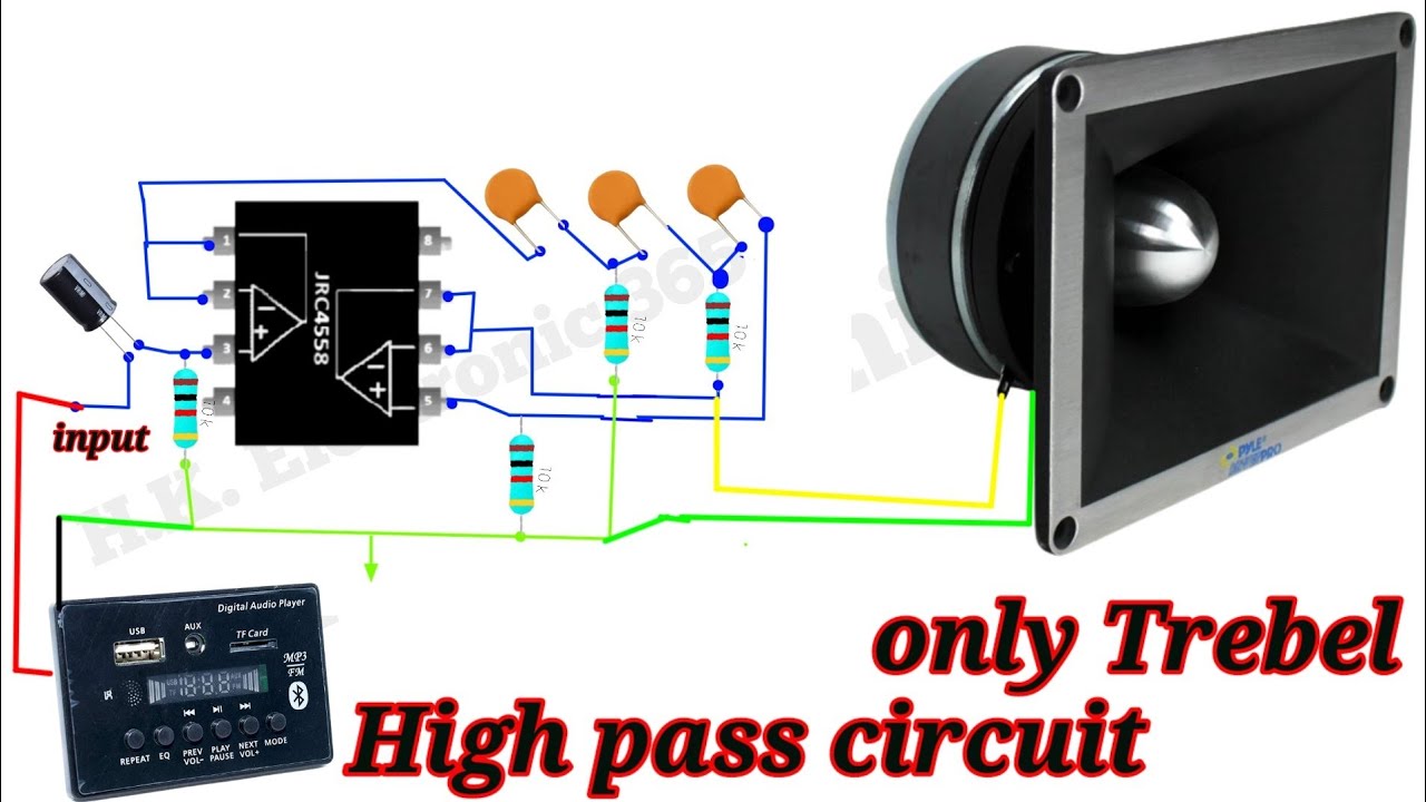 High Pass Filter Circuit ||Only Trebel ||High Frequency Control Circuit ||Active Crossover Circuit