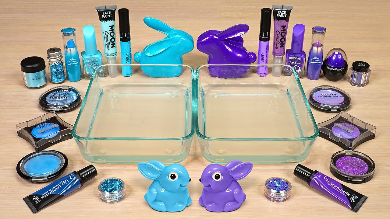 BLUE vs. PURPLE – Mixing Makeup Eyeshadow Into Slime | Special Series Satisfying Slime Video 157