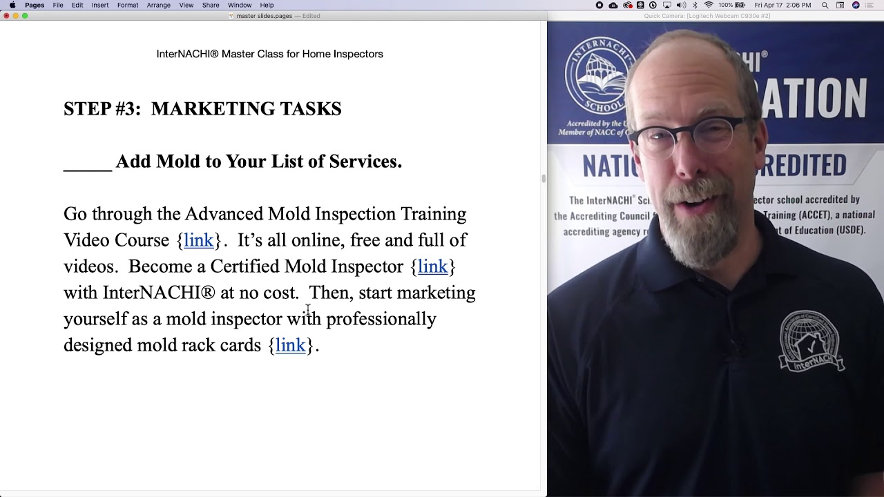 Master Class for Home Inspectors: Step 3, Add Mold to Your List