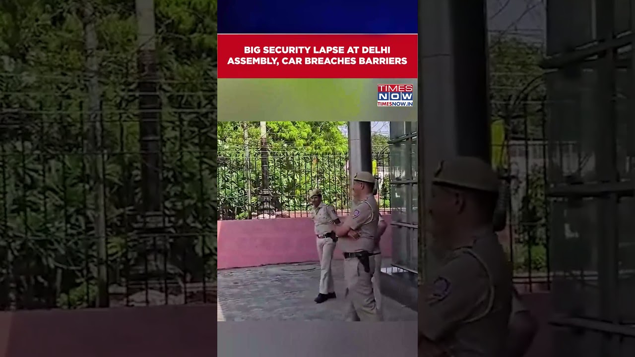 Major Security Lapse At Delhi Assembly, Vehicle Crashes Into Barrier, more details awaited #shorts