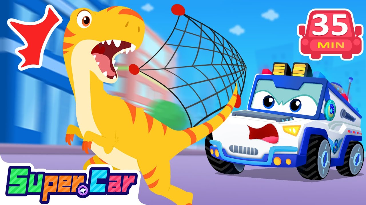 Super Cars Join the Dinosaur Rescue! | Dinosaurs Compilation | Rescue Car, Kids Cartoons | SuperCar