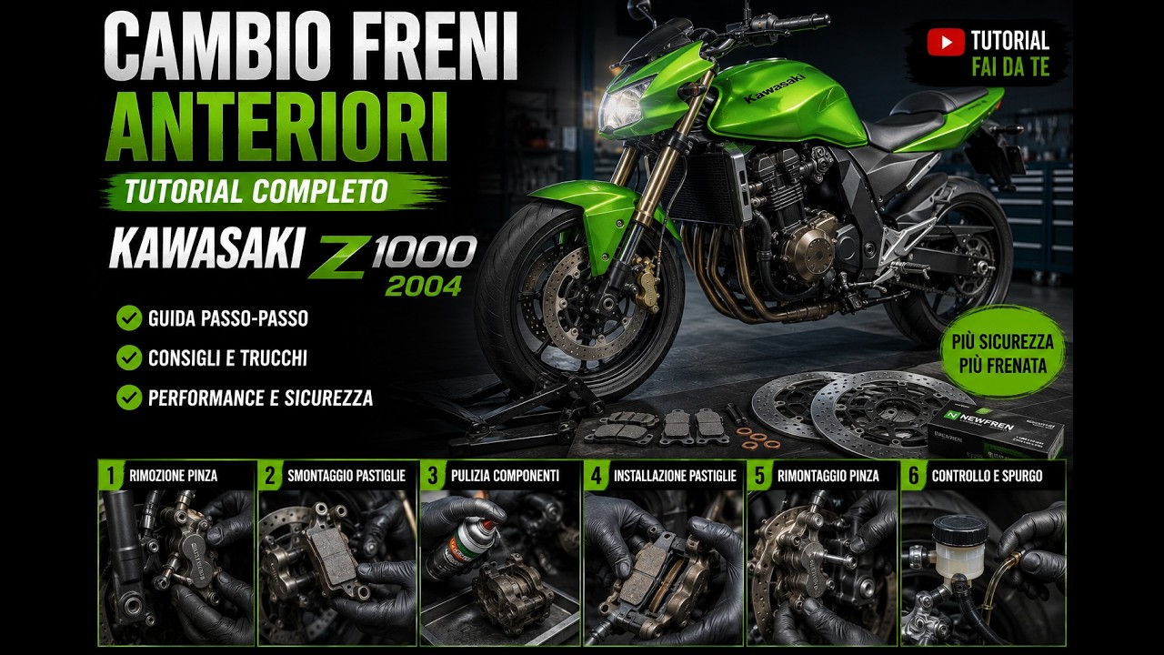 Kawasaki Z1000 cambio freni anteriori #z1000 #kawasaki #freni #nissin #pastigliefreni