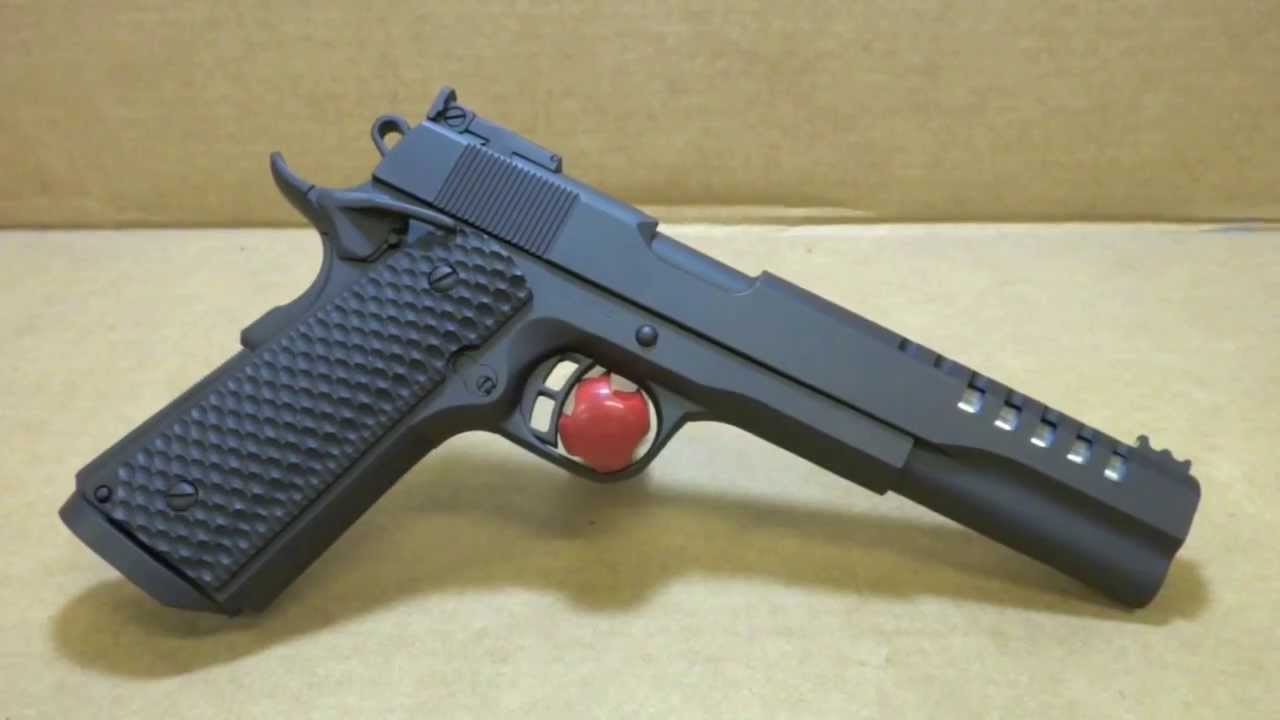 Rock Island Armory Long Slide 1911 with Crowwned Barrel, Slide Cuts & Graphite Black Cerakote