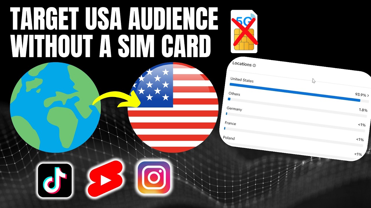 How to Target US Audience on YouTube + TikTok + Insta Without SIM card (For FREE!!)