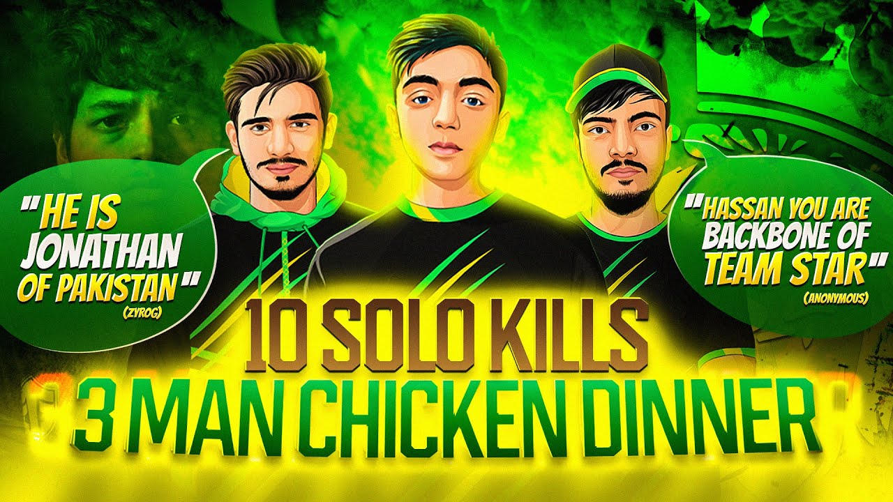 10 SOLO KILLS | 3 MAN CHICKEN DINNER WITH @StarANONYMOUS and @starzyrogyt | PUBG MOBILE