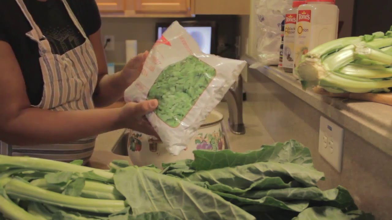 GRANDMA'S COLLARD GREENS RECIPE... FRESH CUT OR BAG GREENS