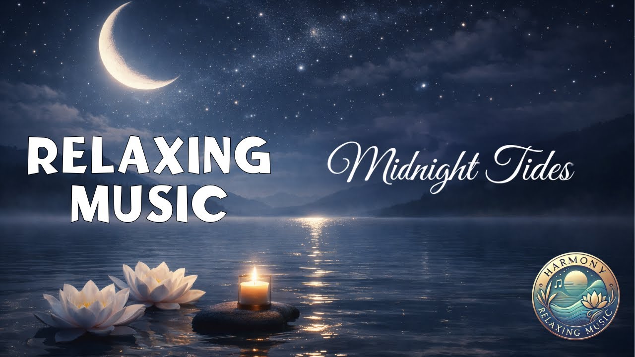 Midnight Tides, organic nocturnal ambient with soft strings and piano echoes for night calm.
