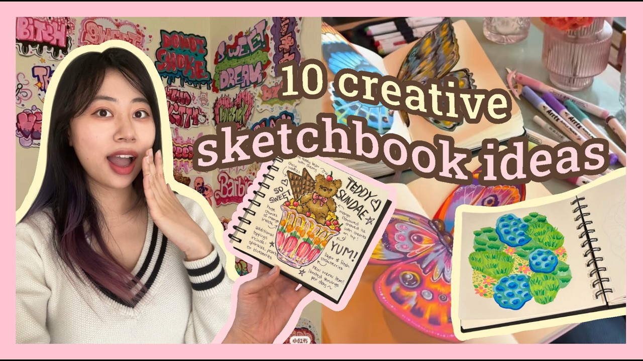 10 creative sketchbook ideas for when you're bored (beginner friendly) - PART 2 ✩₊˚.⋆☾⋆⁺₊✧