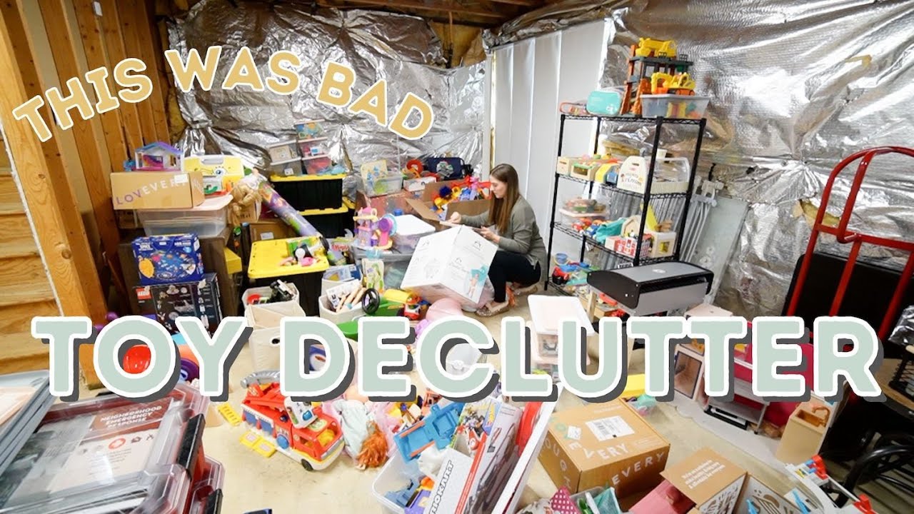 EPIC TOY DECLUTTER + TOY STORAGE ORGANIZATION IN THE BASEMENT | KAYLA BUELL