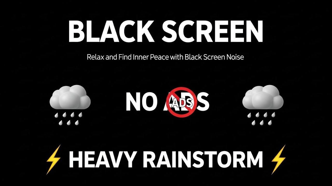 🔴 Heavy Rain and Thunder Sounds for Sleeping – Black Screen | Fall Asleep Fast with Thunderstorm 12