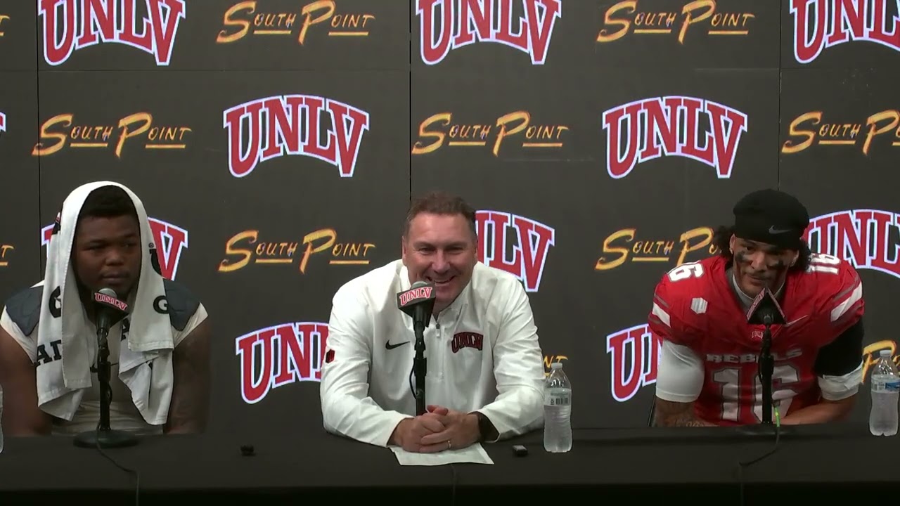 UNLV HC Dan Mullen after UNLV's thrilling win vs Utah State #unlvfb