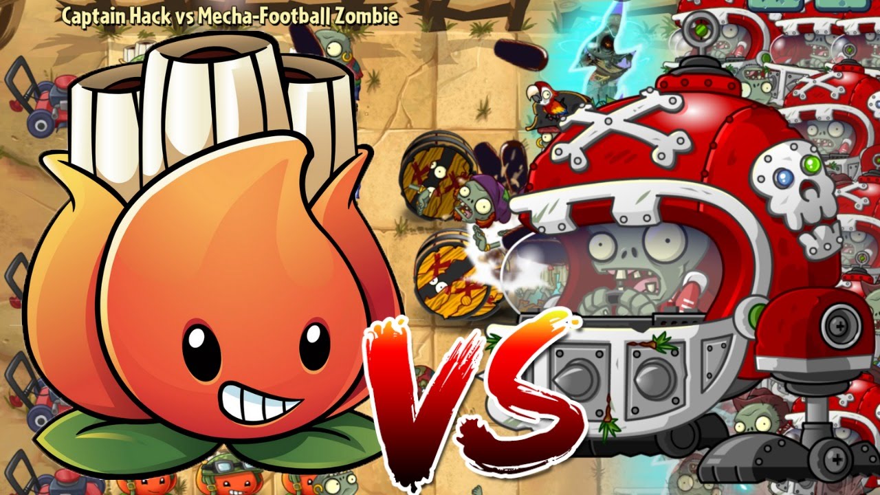 Plants vs Zombies 2 Epic Hack : Mega Akee vs Mecha-Football Zombies
