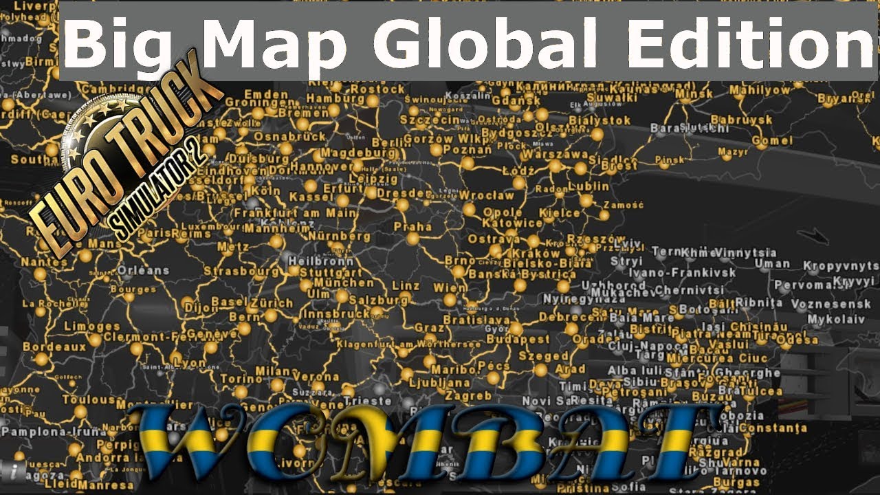 ETS2 1.32 - Big Map for Promods - Global Edition - Including Poland Rebuilding 2.3