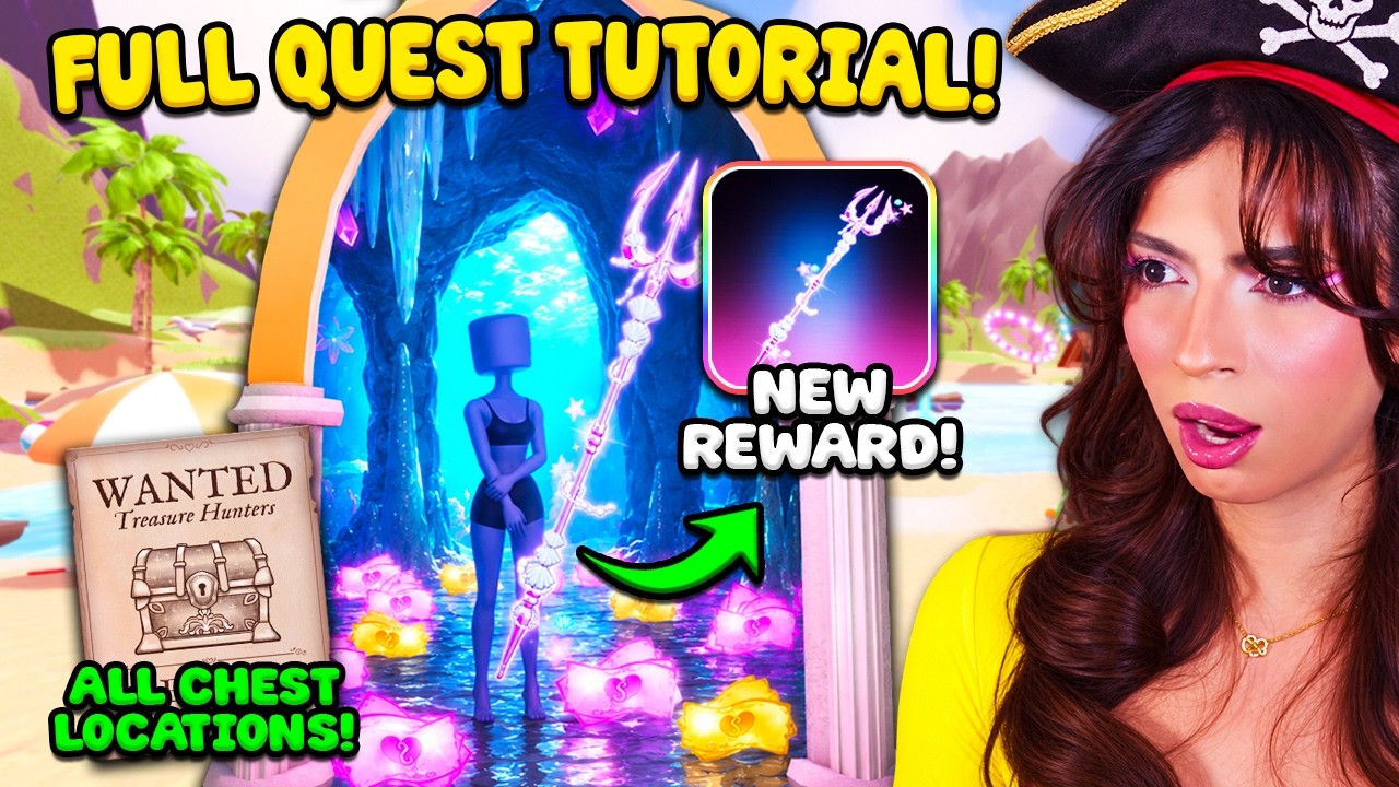 SUMMER QUEST *TUTORIAL* in Dress to Impress! (FULL QUEST GUIDE, ALL GEM + CHEST LOCATIONS!!) 🏴&zwj;☠️