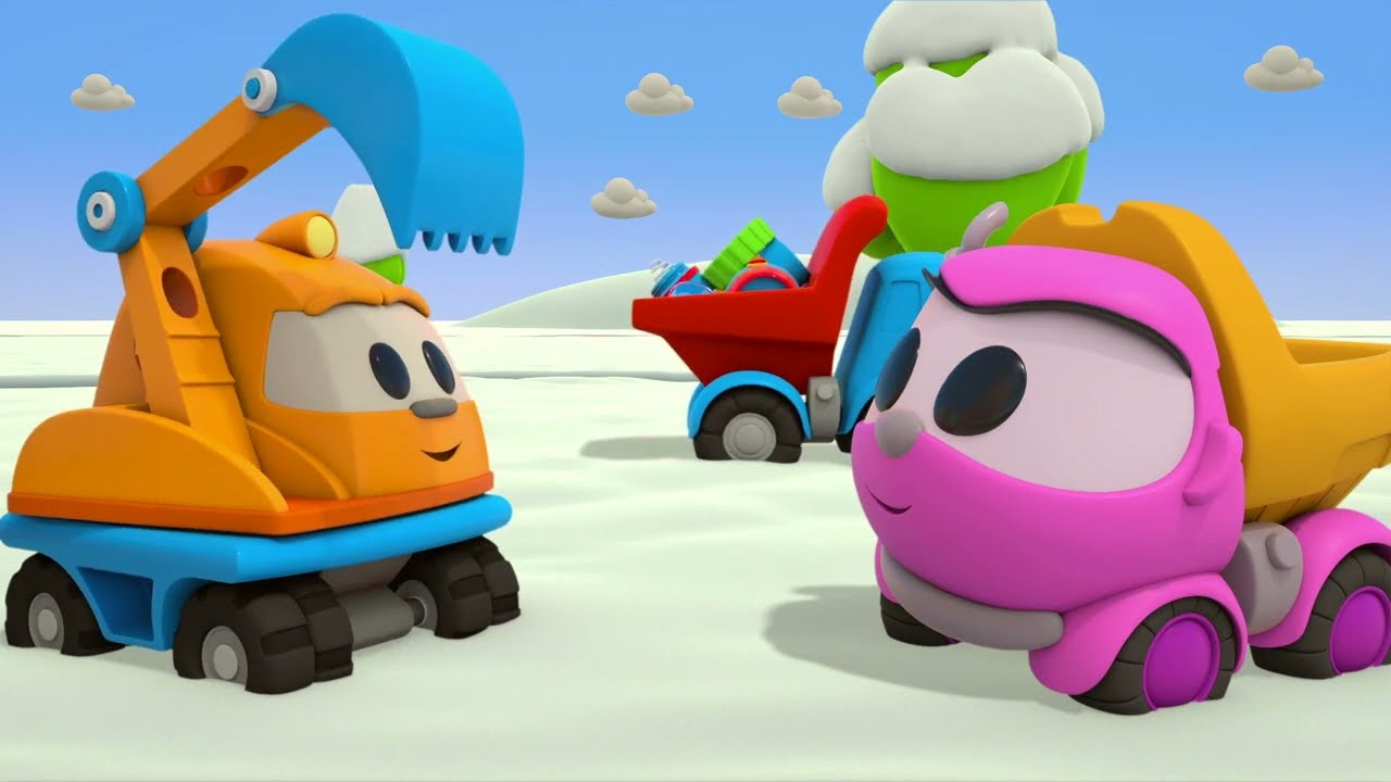 Leo hjälper sina vänner. Bilteckningar för barn. Bästa episoder av animationer med leksaksbilar