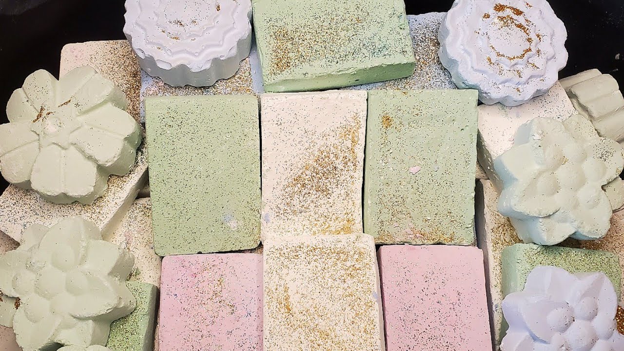 S0FT DUSTY POWDERY PASTEL COLORED GYM CHALK  CRUMBLE-ASMR
