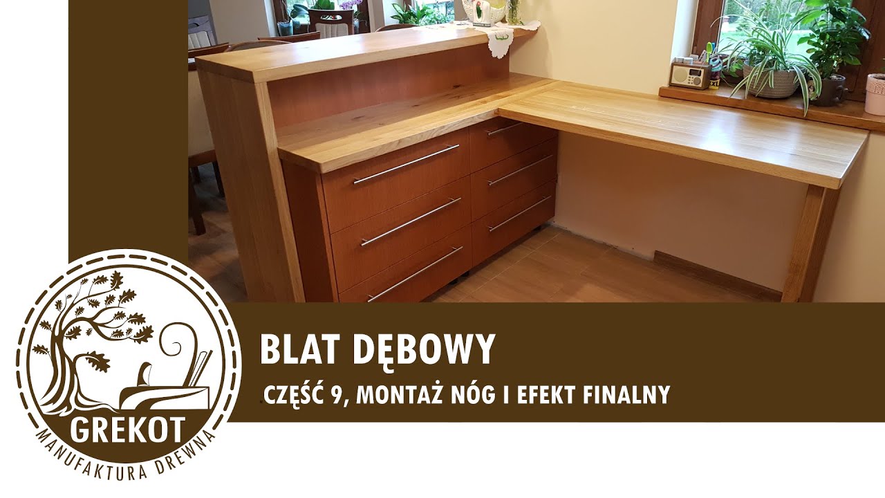 BLAT DĘBOWY, część 9 montaż na wyspie kuchennej || Kitchen oak worktop Kitchen island