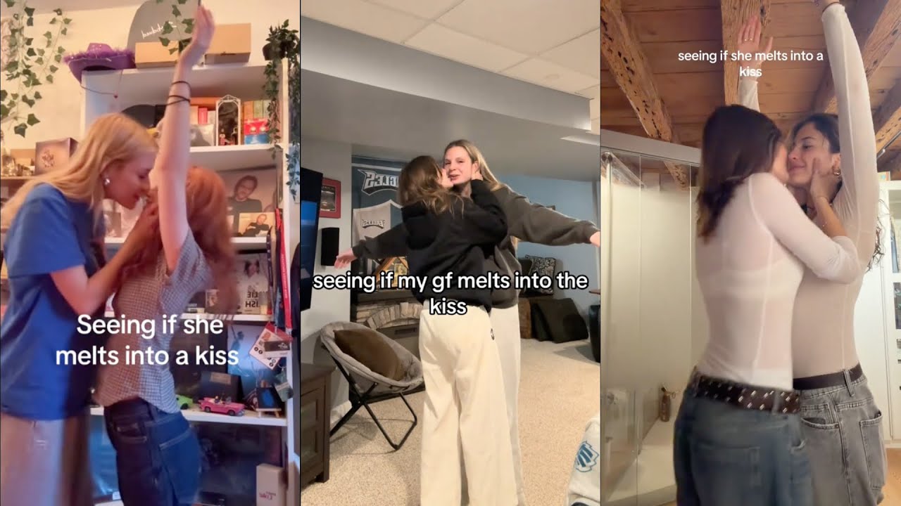 wlw trend (seeing if my gf melts into the kiss 👩‍❤️‍💋‍👩) tiktok compilation…