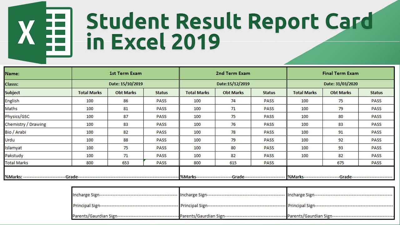 Как создать табель успеваемости учащихся в Excel 2019 | Создание табель успеваемости учащихся в E...