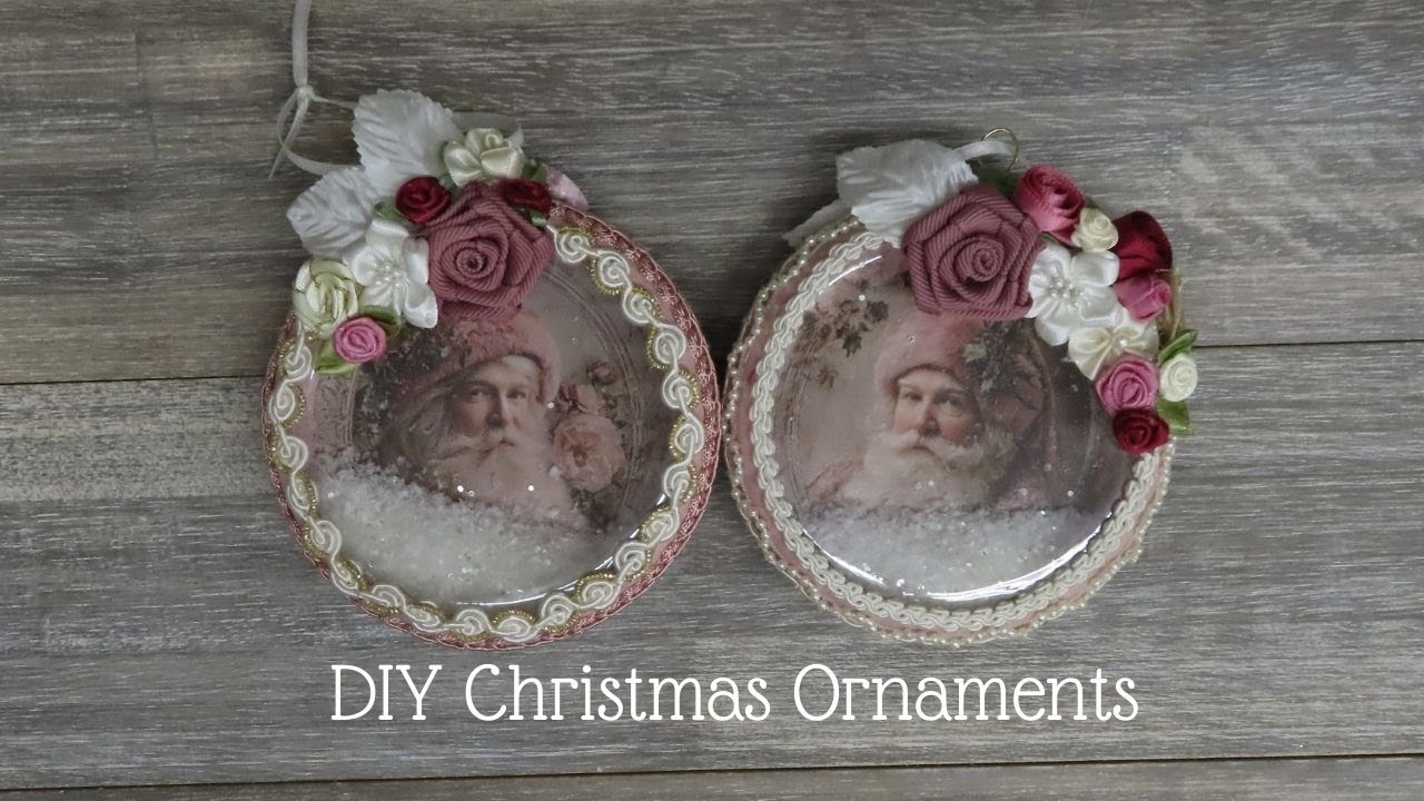 Old World Charm Christmas Ornaments | DIY Glass Decoupage Shaker Ornaments | Shabby Vintage Style