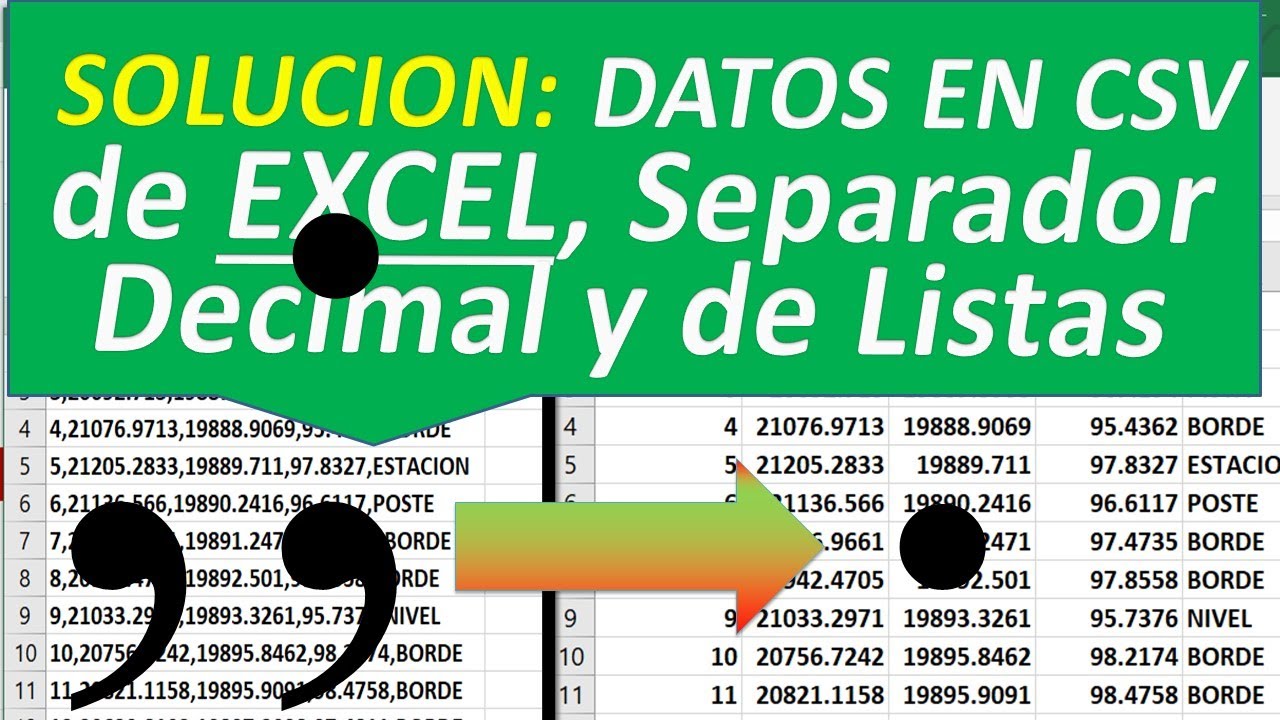 Configurar CSV delimitado por comas en Excel -Cambiar Separador de Listas problema con punto y coma
