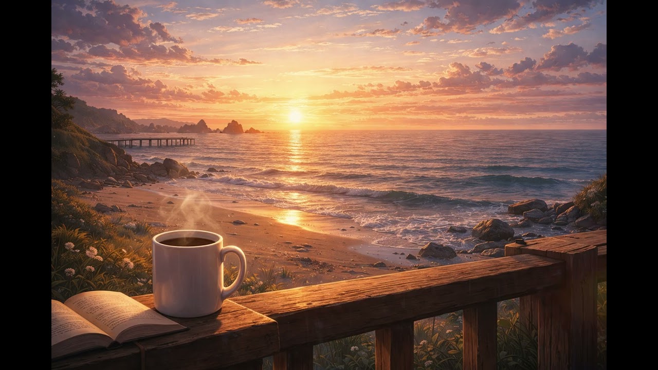 Soft Seaside Lofi 🌊 Calm Sunset Beats for Study & Relax (45 Min Mix)