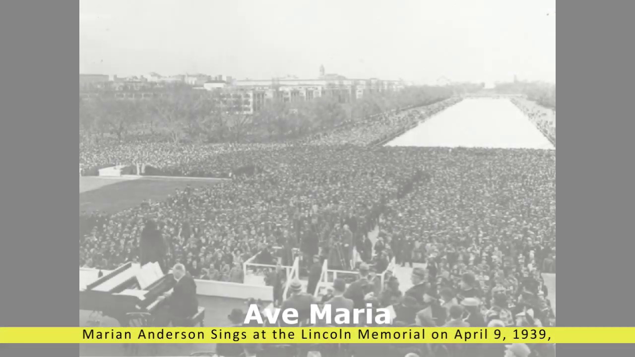 [1939.04.09] Marian Anderson sings 'Ave Maria' at  the Lincoln Memorial on April 9, 1939,