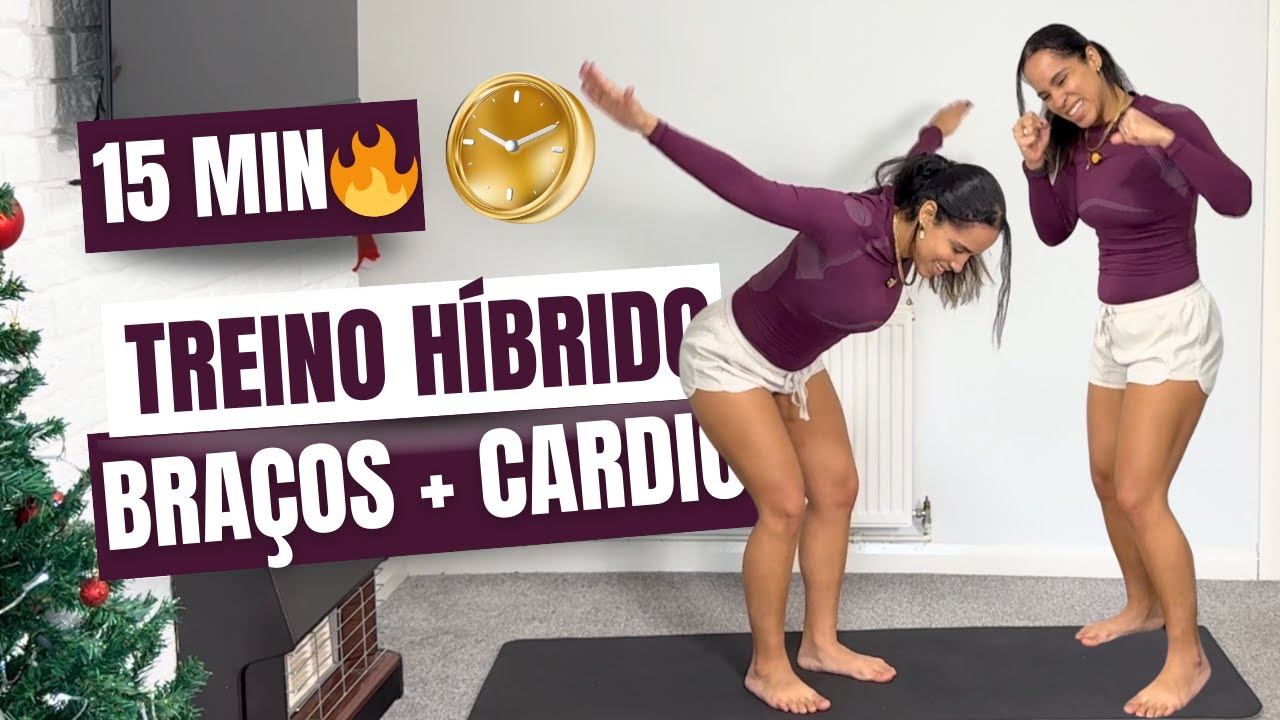 Treino híbrido 15 min | cardio + superiores | Para Definir Braços e Queimar Gordura 🔥