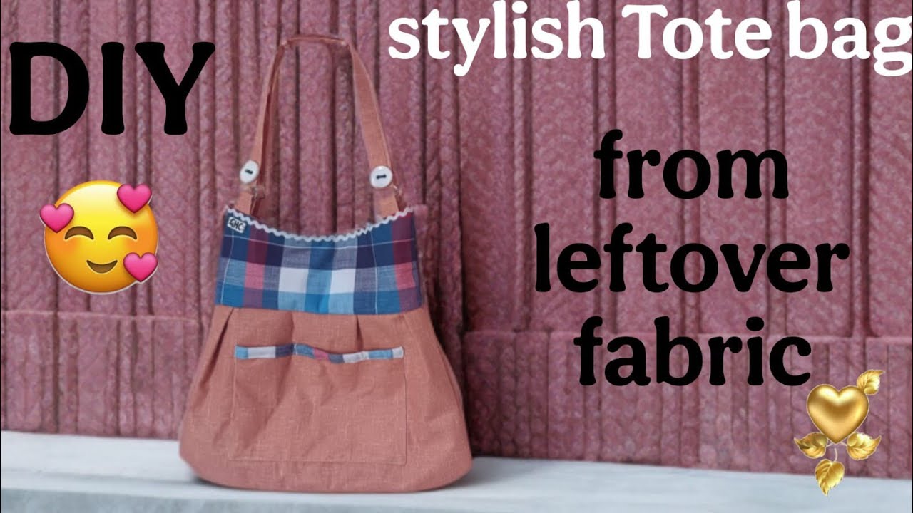 DIY stylish Tote bag #made from leftover fabric #creative idea #@goldenheartcreation448 