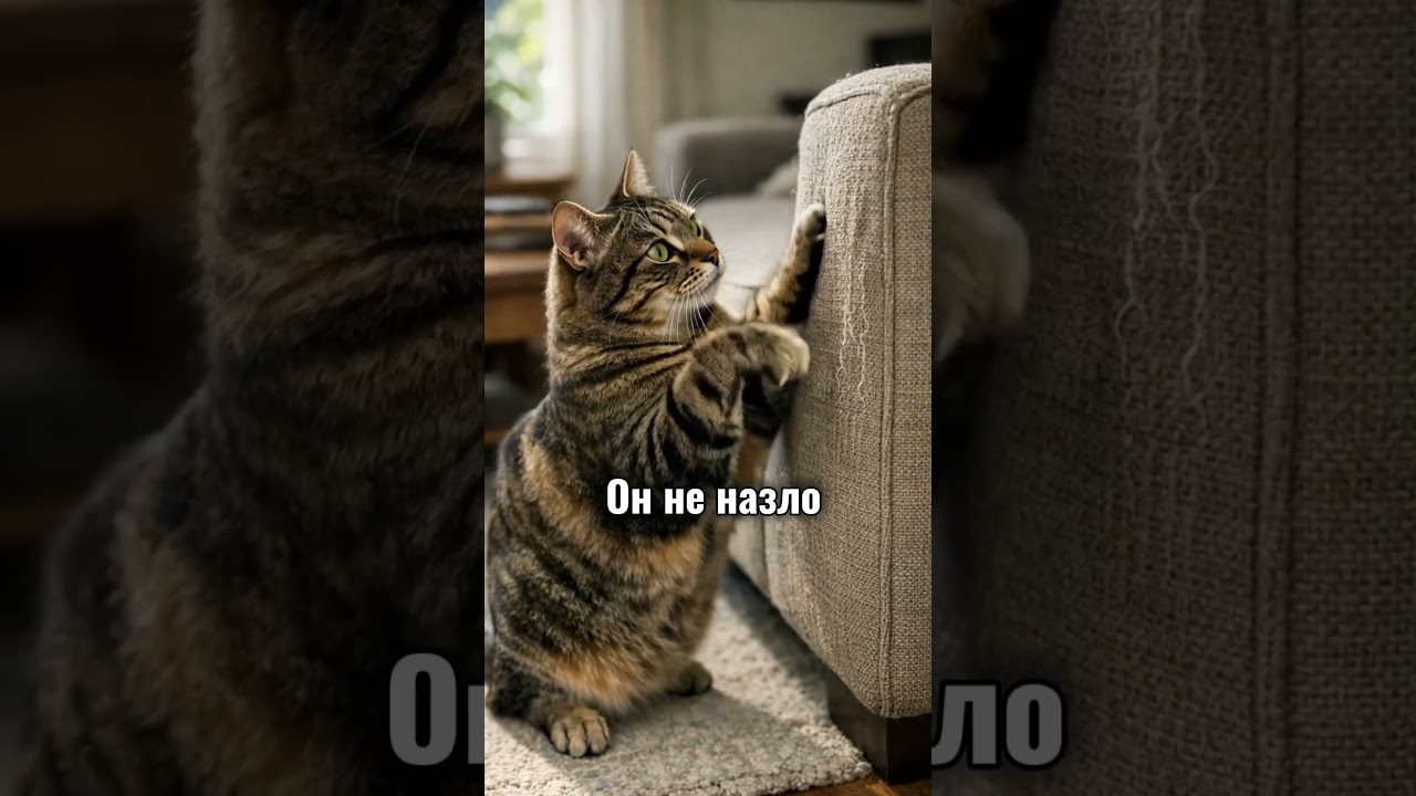 Why is the cat scratching the sofa?