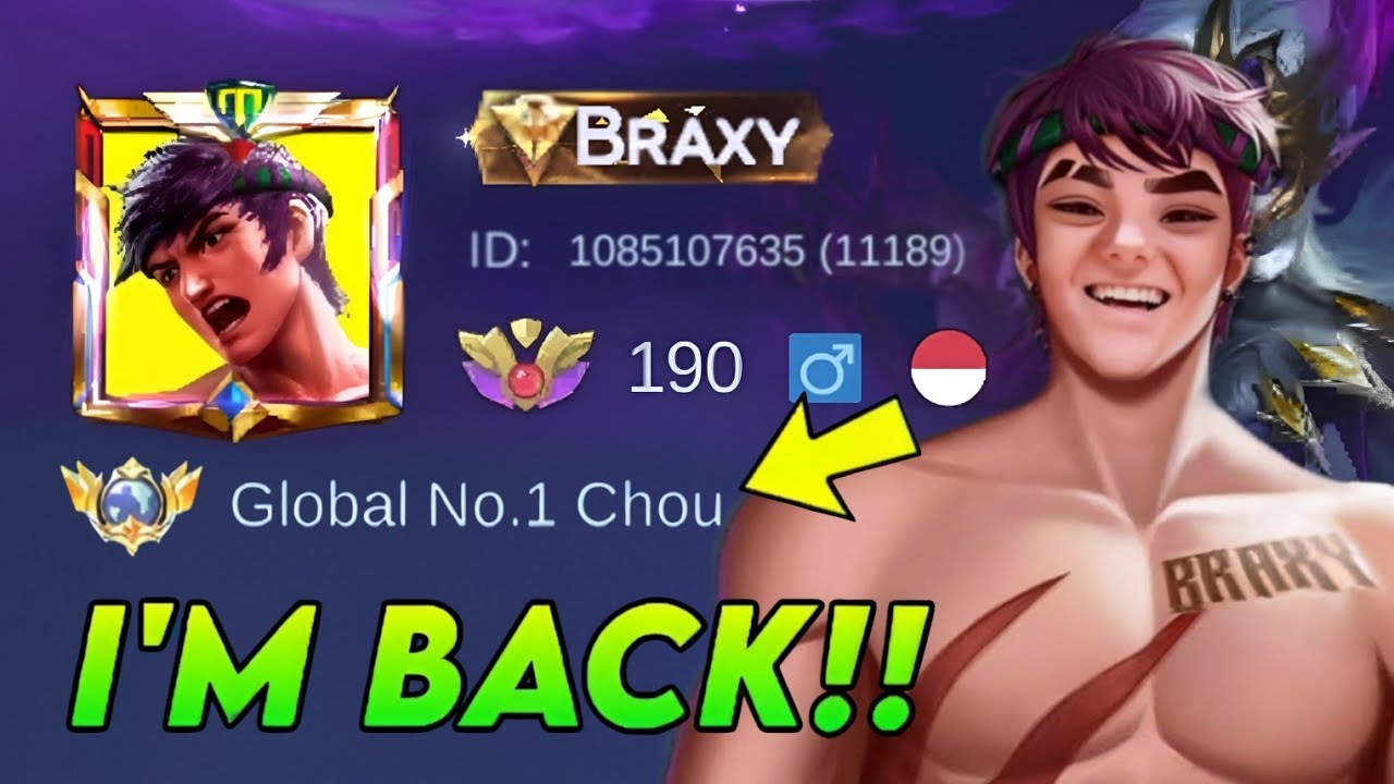 BRAXY CHOU IS BACK! | TOP 1 GLOBAL CHOU ROTATION - MLBB