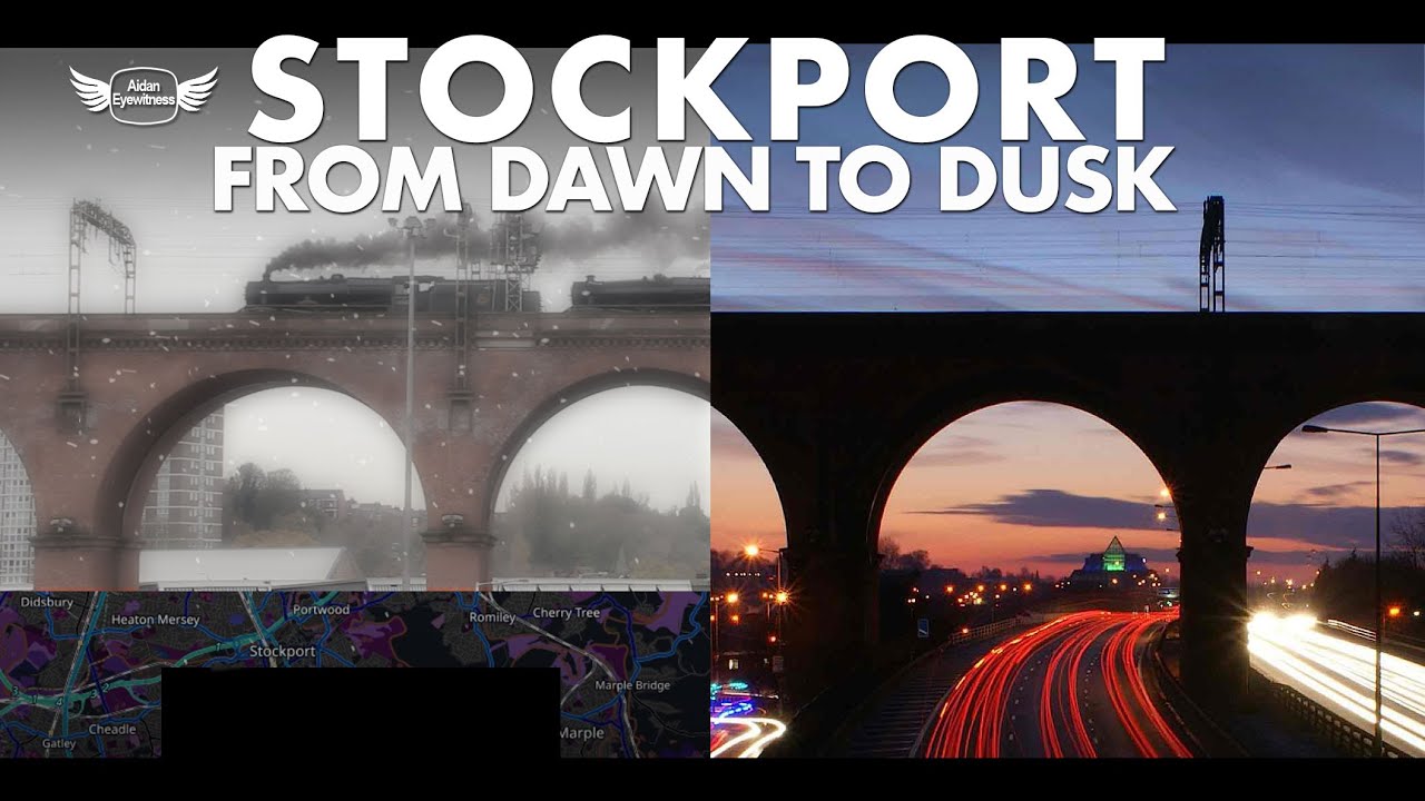 Stockport from Dawn to Dusk - a dynamic portrait of Stockport GB in videoclips and still photos