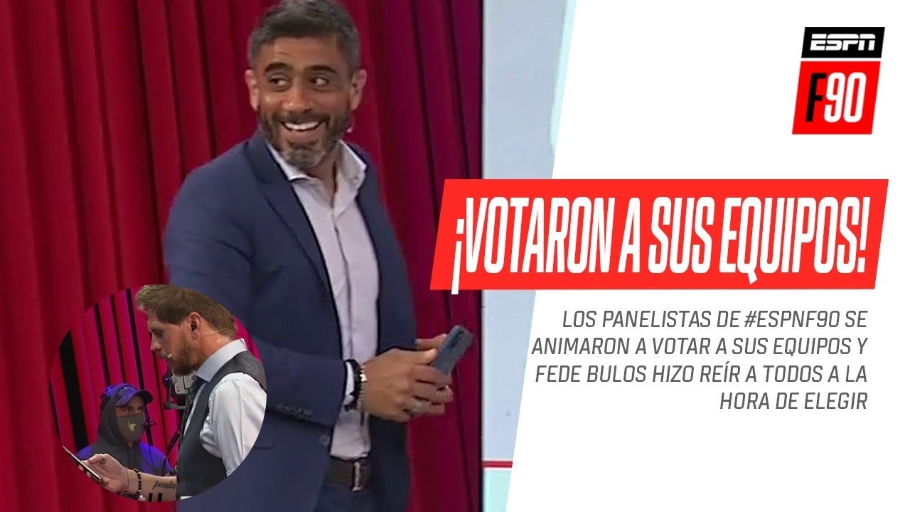 ¡Los integrantes de #ESPNF90 votaron a sus equipos y Fede #Bulos hizo reír a todos!
