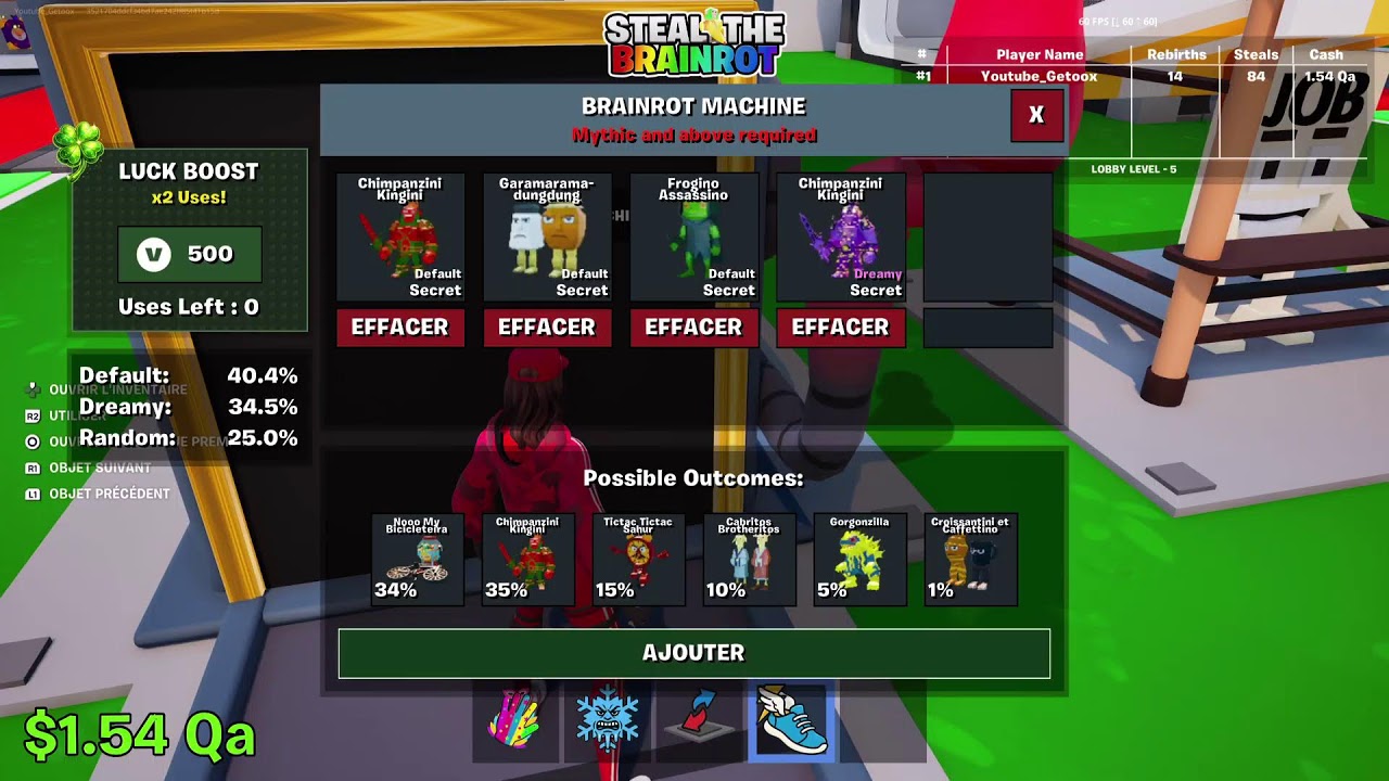 Live trade steal a brainrot sur Fortnite legit