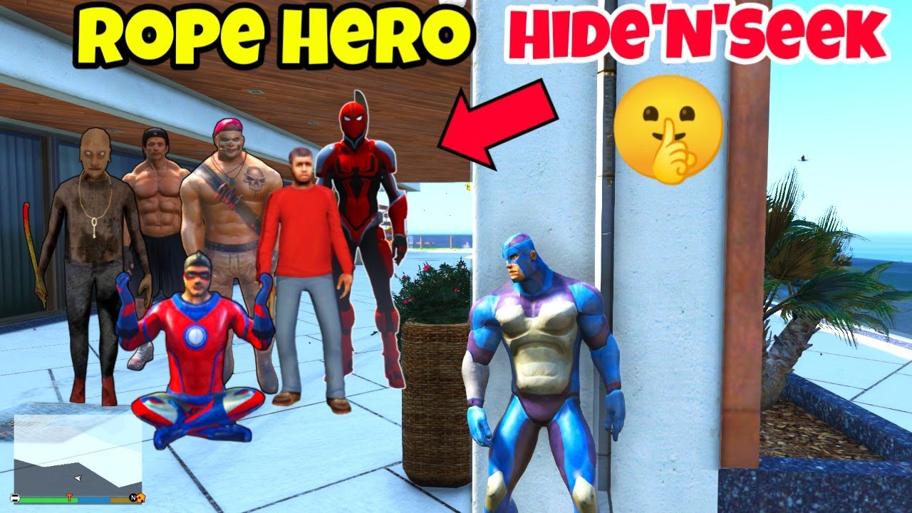 Rope Hero Plays 'Hide N Seek' in Vice Town | Rope Hero Vice Town | New Update | Gamer Blasty