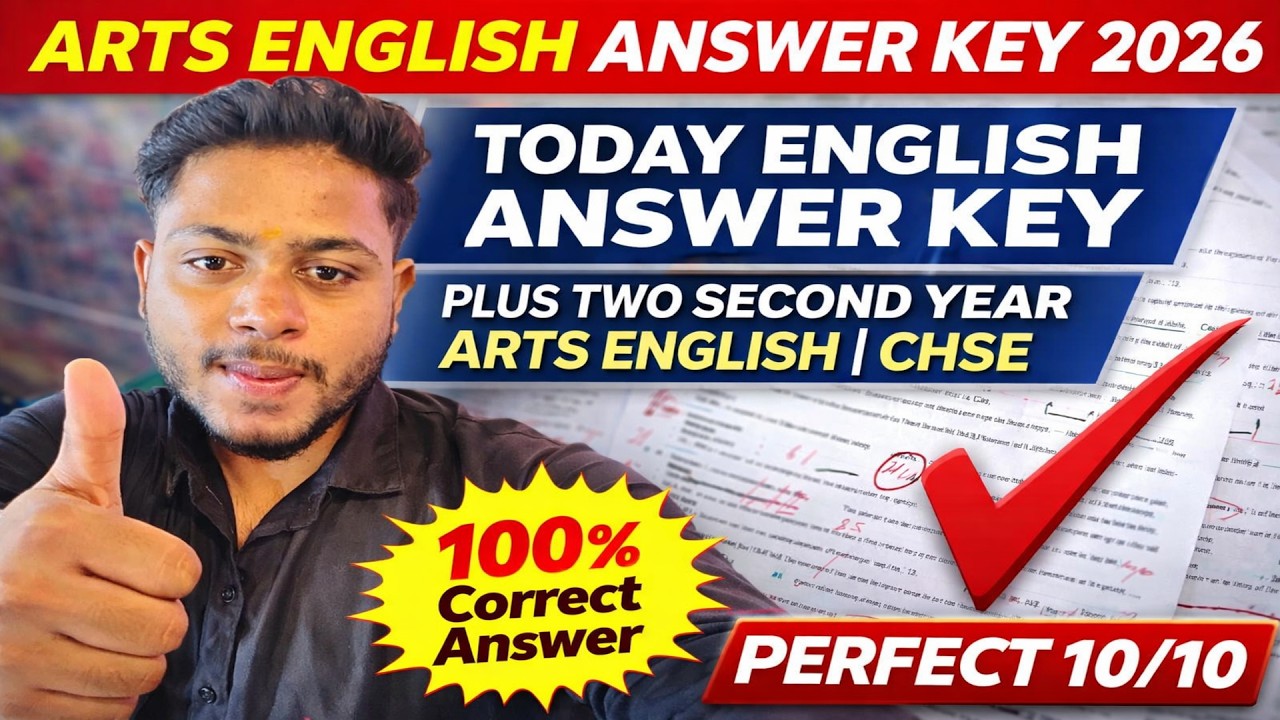 ARTS ENGLISH ANSWER KEY 2026 | TODAY ENGLISH ANSWER KEY | PLUS TWO SECOND YEAR ARTS ENGLISH | CHSE 🔥