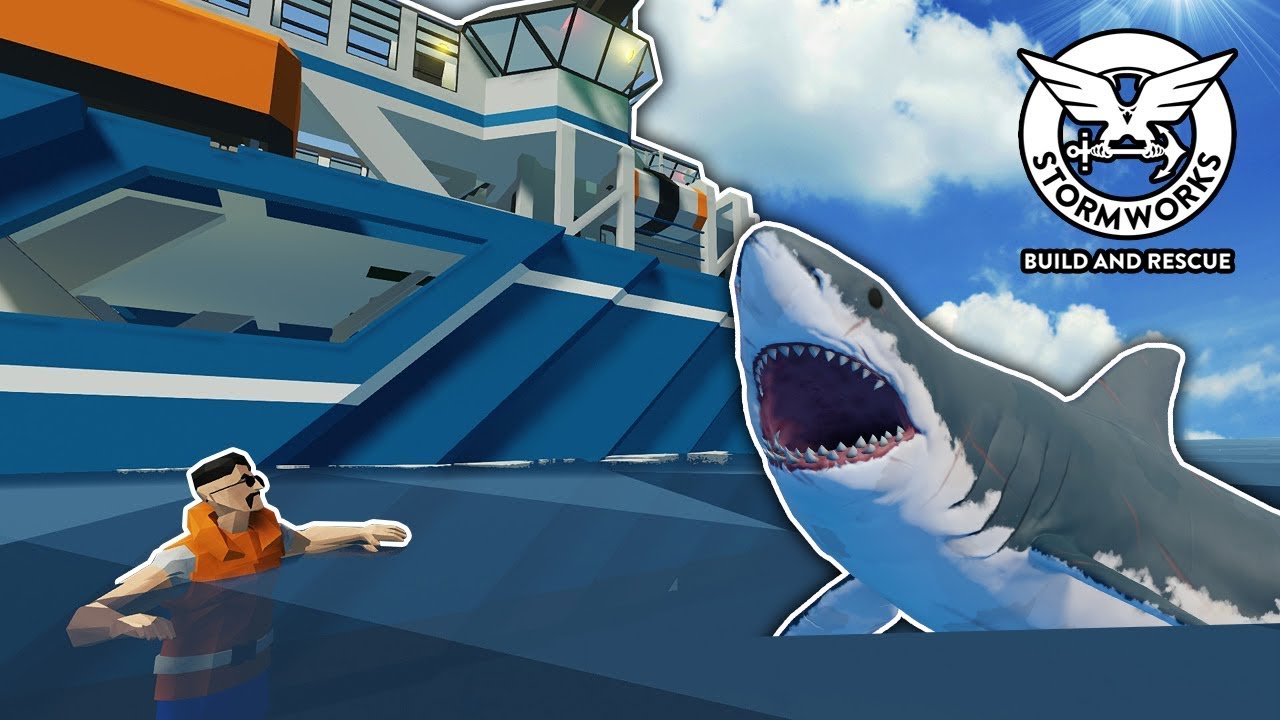 MONSTER SHARKS ATTACK AND SINK SHIP! - Stormworks Multiplayer Gameplay - Shark Survival