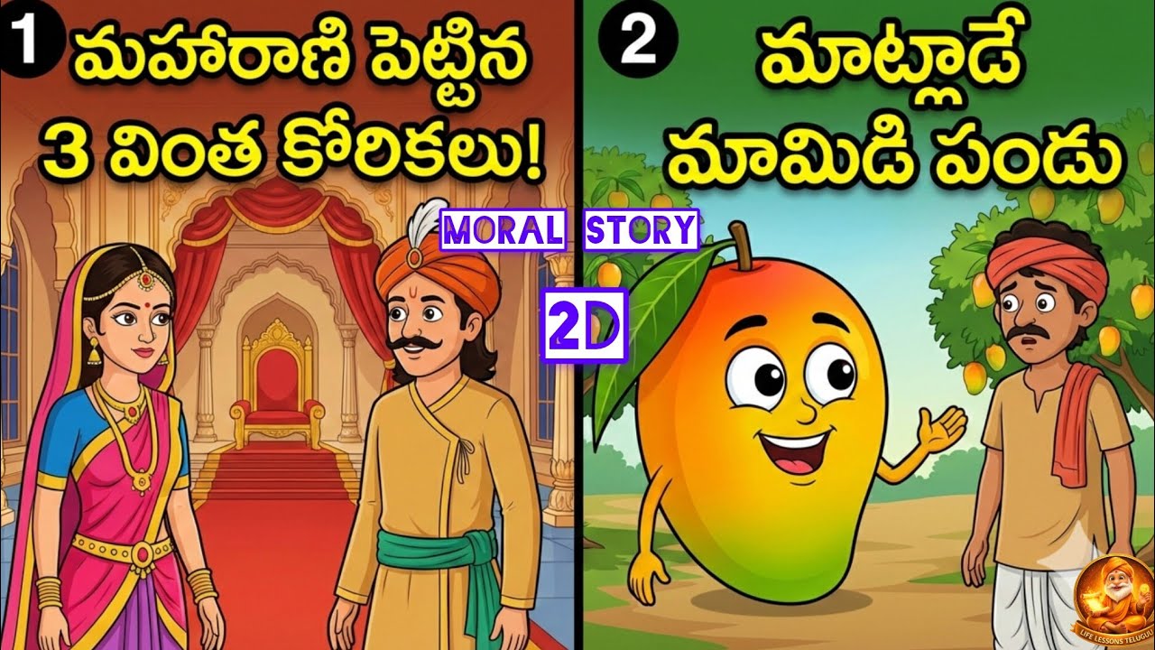మహారాణి పెట్టిన 3 వింతైన కోరికలు! 👸 మరియు మాట్లాడే మామిడి పండు 🥭 | Telugu Moral Stories