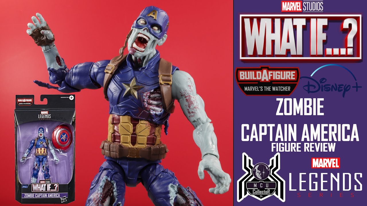Marvel Legends ZOMBIE CAPTAIN AMERICA Disney+ What If...? The Watcher BAF Wave Figure Review