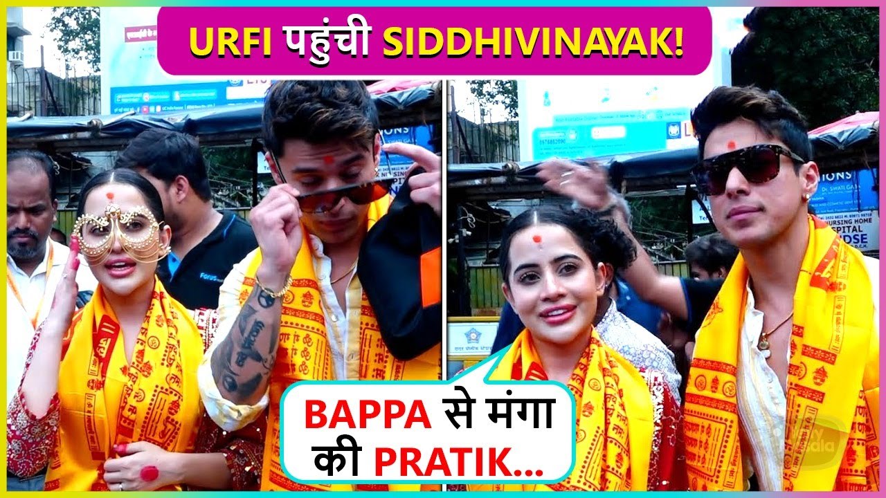Urfi Javed SEEKS Bappa Blessings At Siddhivinayak With Pratik Sehajpal