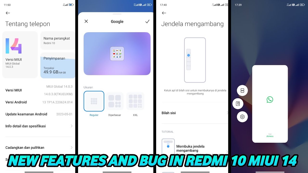 FITUR TERBARU, KELEBIHAN DAN BUG DI MIUI 14 REDMI 10!!!