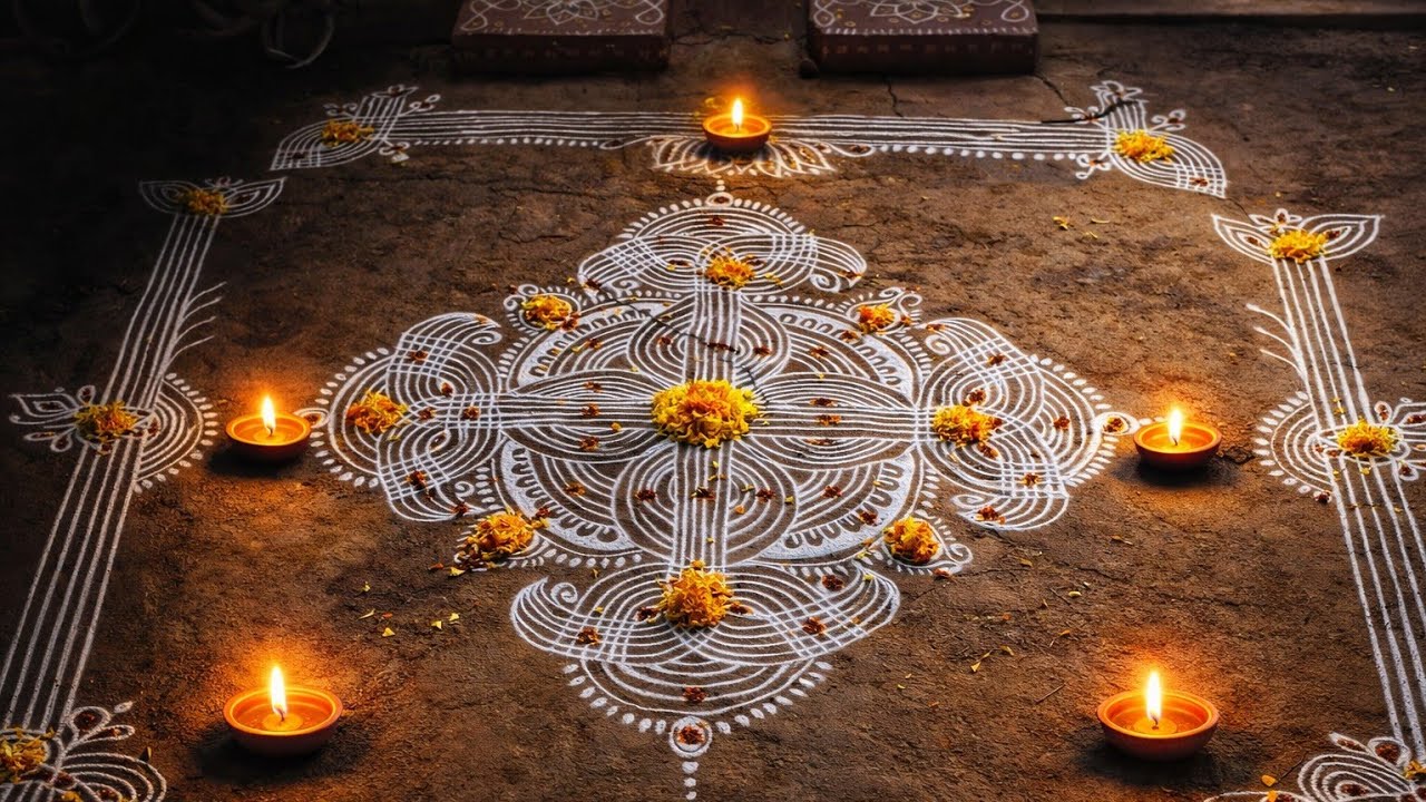 BEAUTIFUL DHANURMASAM MUGGU | Step by step tutorial | Simple padikolam 