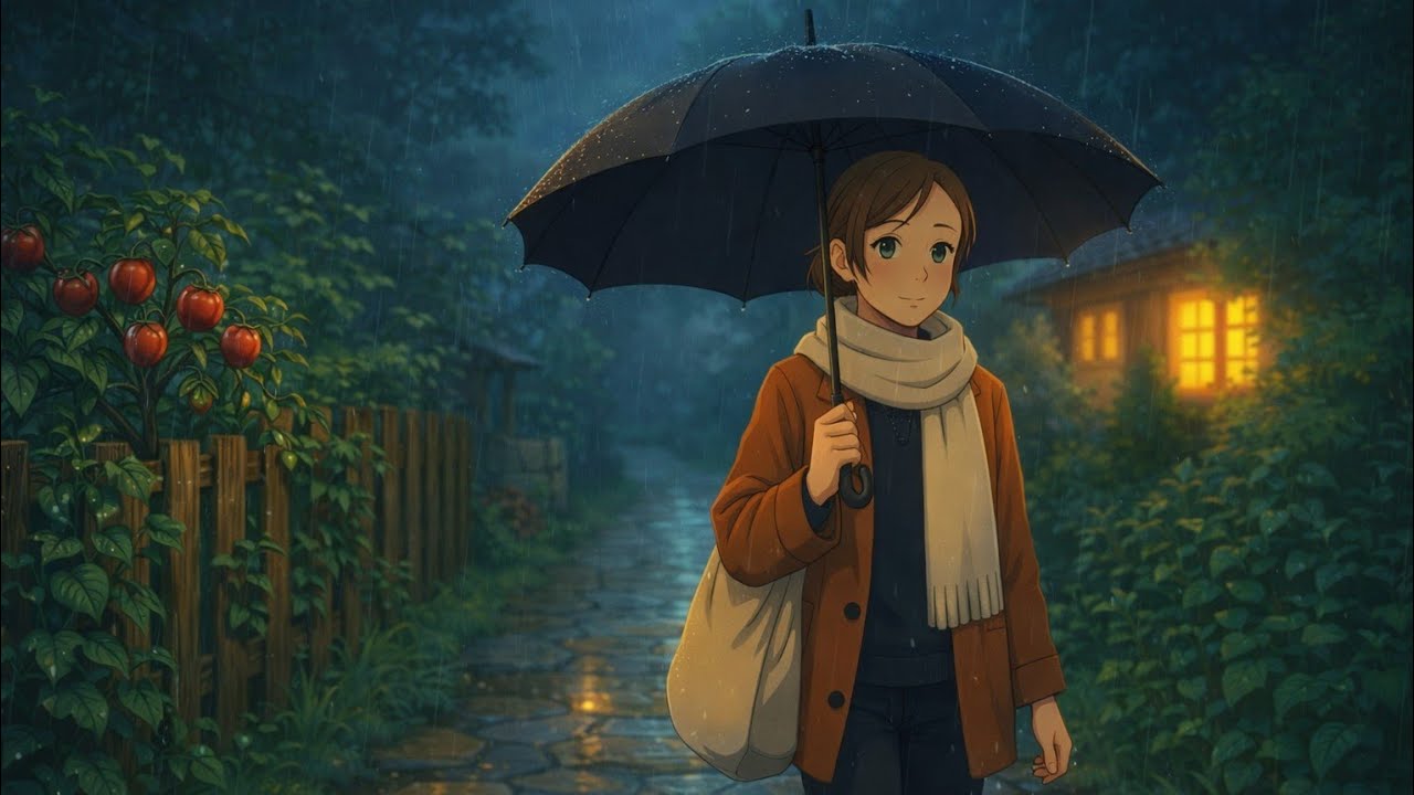 Rainy Day Routine | Garden Harvest, Market Walk & Cozy Cooking  Anime ASMR