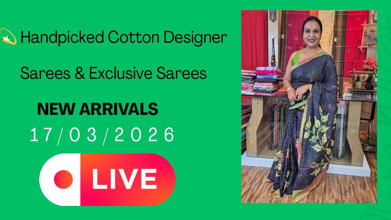 💫 Handpicked Cotton Designer Sarees &  Some Exclusive Sarees – Going LIVE! 9123771128